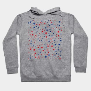 Red and blue stars USA flag design pattern Hoodie